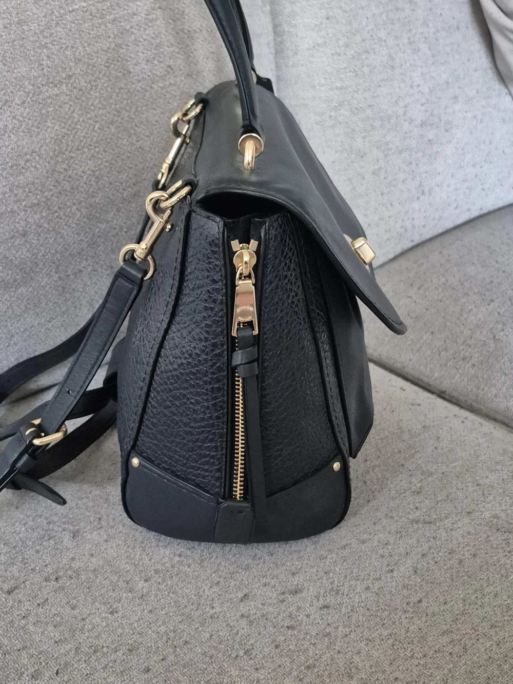 Coach Blue Leather Turnlock 2 Way Backpack/satchel